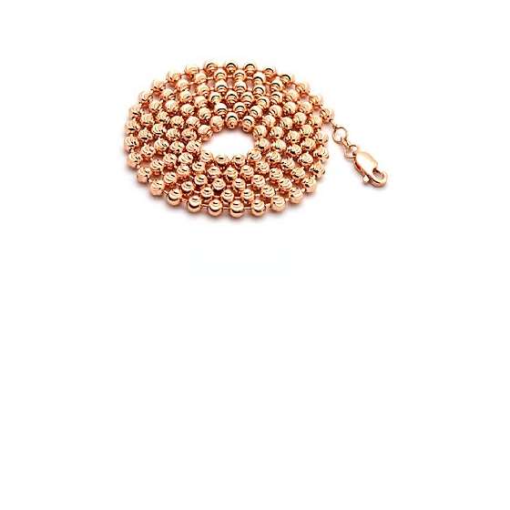 10K ROSE Gold SOLID MOON CUT Chain - 20 Inches Lon
