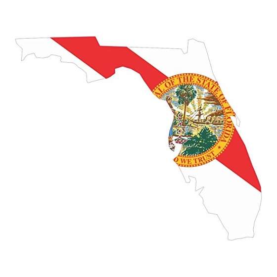 5 And X 5 And Die Cut Florida Shape State Flag Bum
