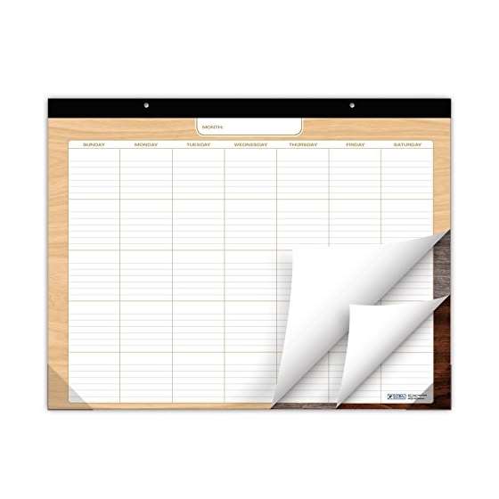 Undated Desk Pad 22 X 17 1-Pack, Wood Patterns