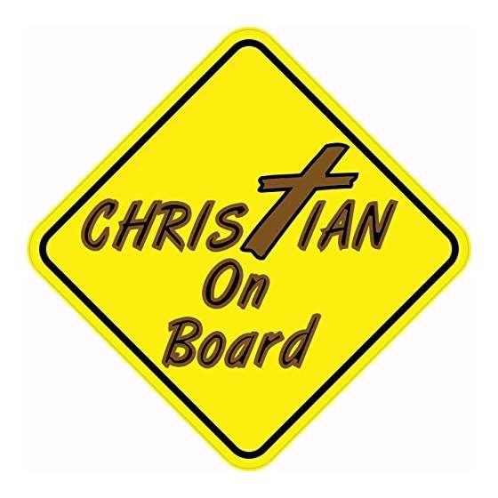 4.5 X 4.5 Christian On Board Vinyl Bumper Sticker
