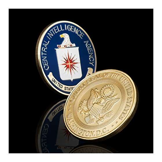 FBI CIA Challenge Coin Set-Gold Plated Stunning-3