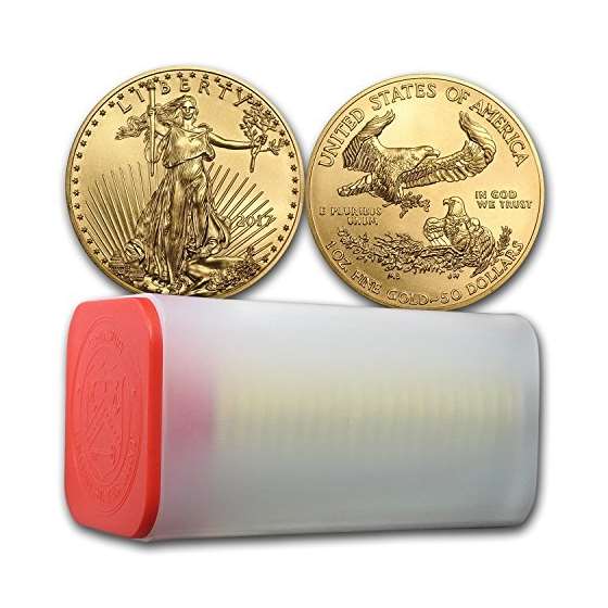 2017 1 Oz Gold American Eagle Coin BU Lot, Tube, R