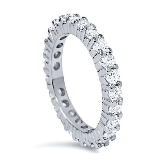 1Ct Prong Lab Grown Diamond Eternity Ring 14K Wh-3