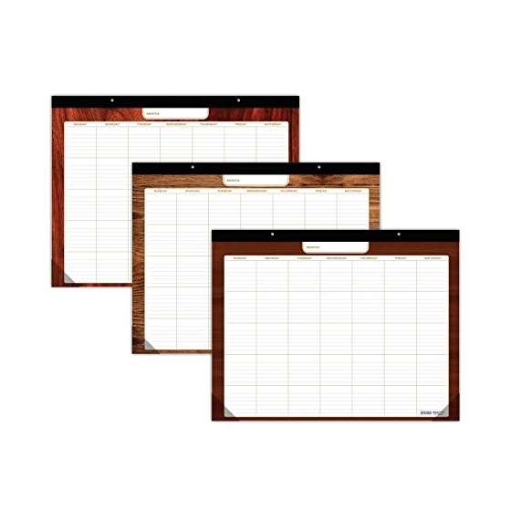 Undated Desk Pad 22 X 17 1-Pack, Wood Patterns-3