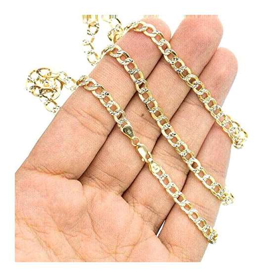 10K Diamond Cut Gold HOLLOW ITALY CUBAN Chain -3