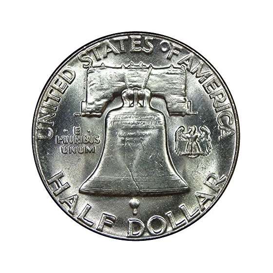 1963 U.S. Franklin 90 Silver Half Dollar-Mint St-3