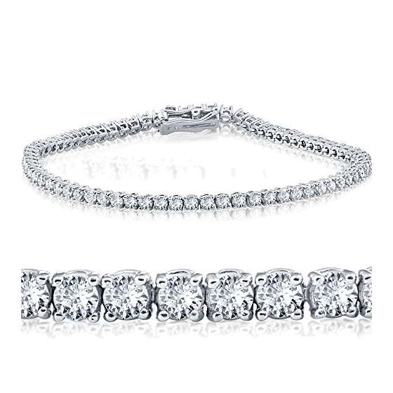 3Ct Lab-Grown Diamond Tennis Bracelet 14K White Go