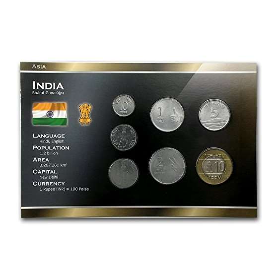 IN 1988-2010 India 10 Paise-10 Rupees Coin Set Unc