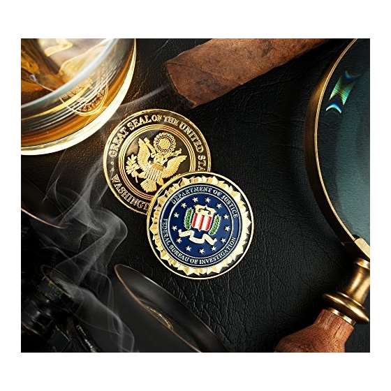 FBI Challenge Coin Collection Set-Gold Plated Ch-3