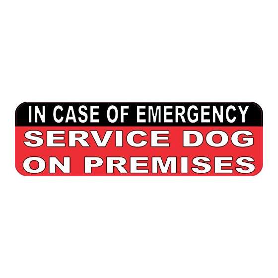 10 X 3 Service Dog On Premise Vinyl Bumper Sticker