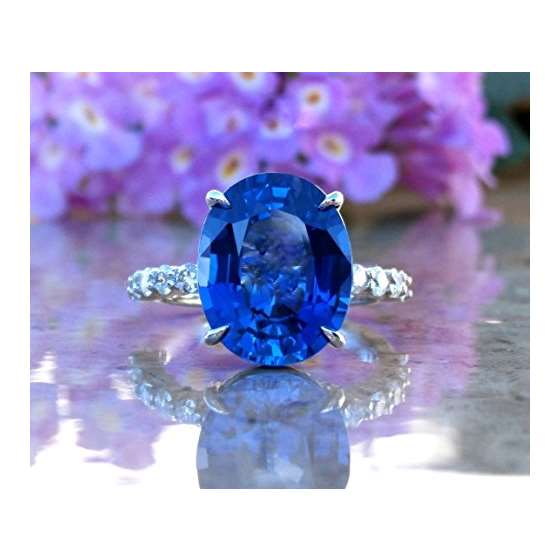 14Kt White Gold Sapphire And Diamond Engagement Ri