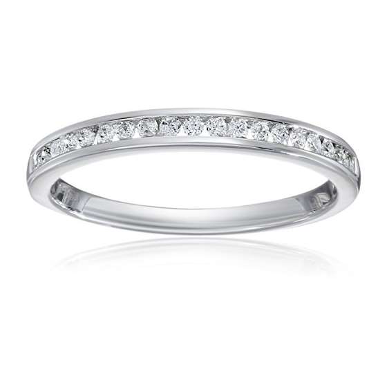 14K White Gold Lab Grown Diamond Wedding Ring (1/5