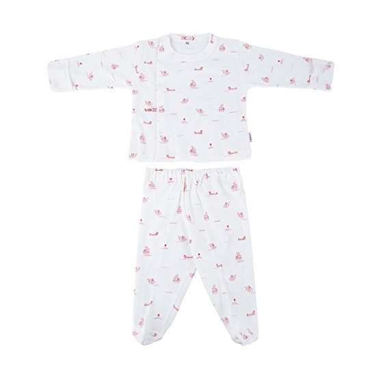 Ultra Soft Turkish Cotton Red Print Footie And Kim
