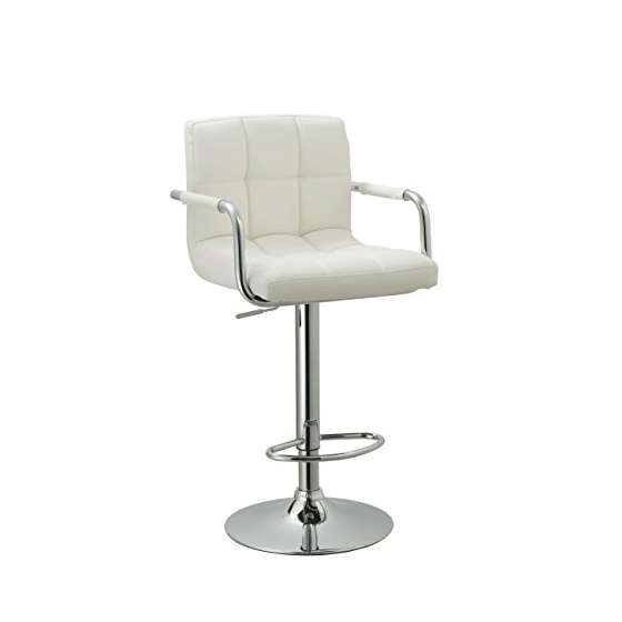 Contemporary Adjustable Swivel Arm Bar Stool With