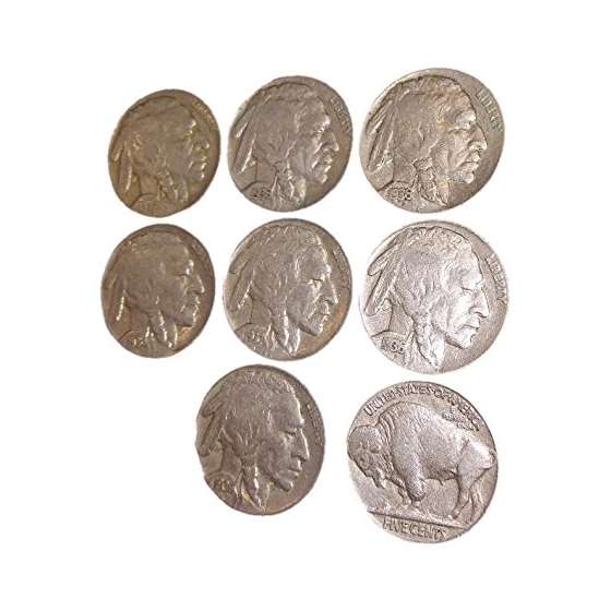 7-U.S. Indian Head Buffalo Nickels Nickel-Grab B-3