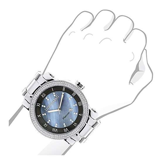 Mens Diamond Watch 0.12Ct Blue MOP-3