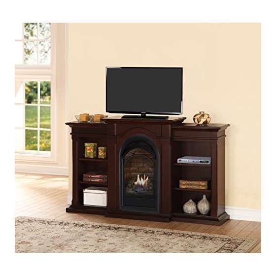 Dual Fuel Vent Free Fireplace With Bookshelves -3