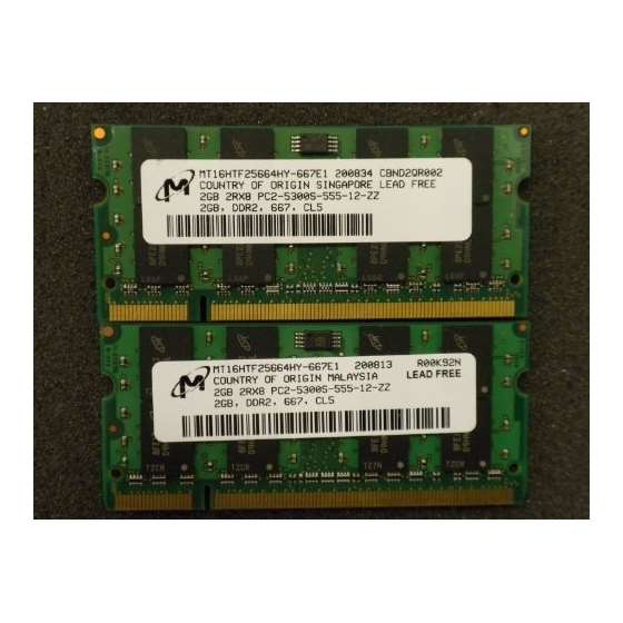 4GB 2 X 2GB 2Rx 8 Non-ECC DDR2 PC2-5300S MT16HTF25