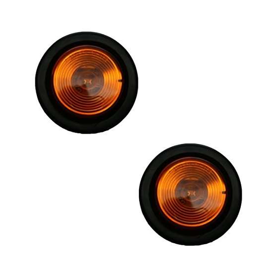 Pair Of LED Round Amber Clearance/Side Marker Ligh