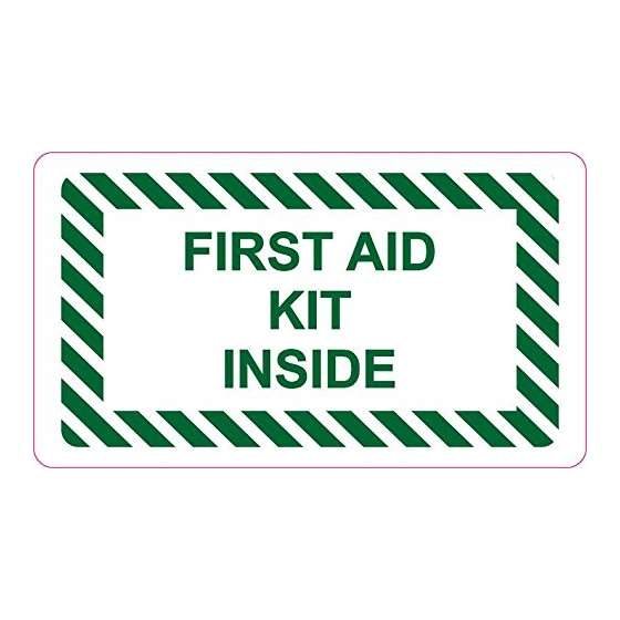 3.5In X 2In First Aid Kit Inside Sticker Vinyl Med