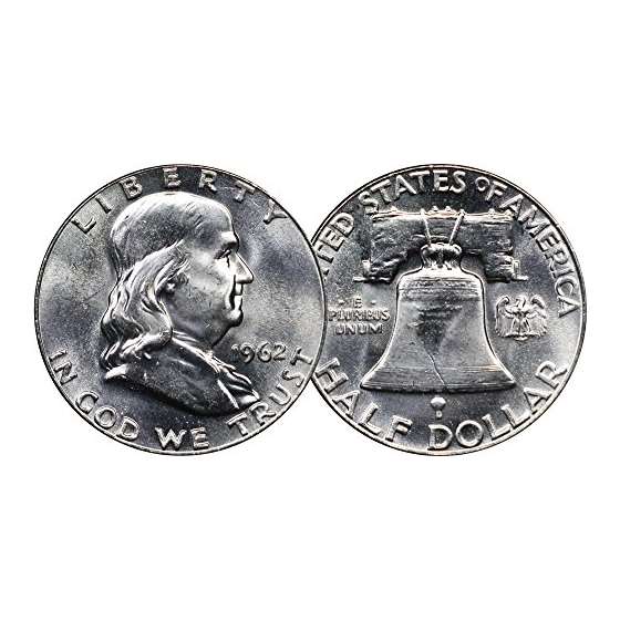 1962 U.S. Benjamin Franklin Silver Half Dollar C-3
