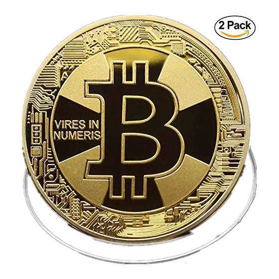 BITCOIN Coin,18K GOLD, 2-Pack Deluxe Collector S S