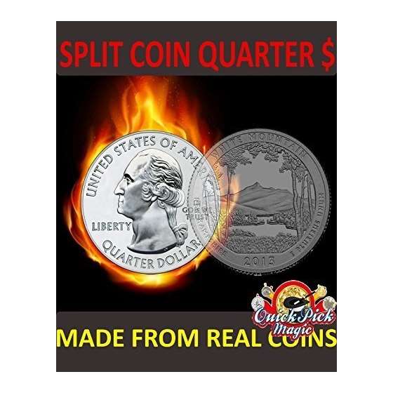 MAGIC QUARTER DOLLAR SPLIT COIN By US 25 CENT SPLI