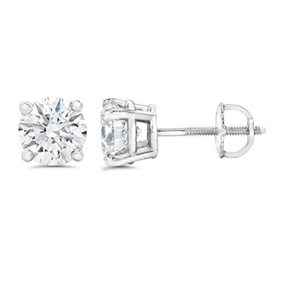 3/8CT Lab Grown Diamond Studs Screw Back 14K White