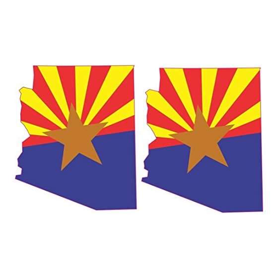 1.75 And X 2.1 And 2 X Arizona Flag Bumper Sticker