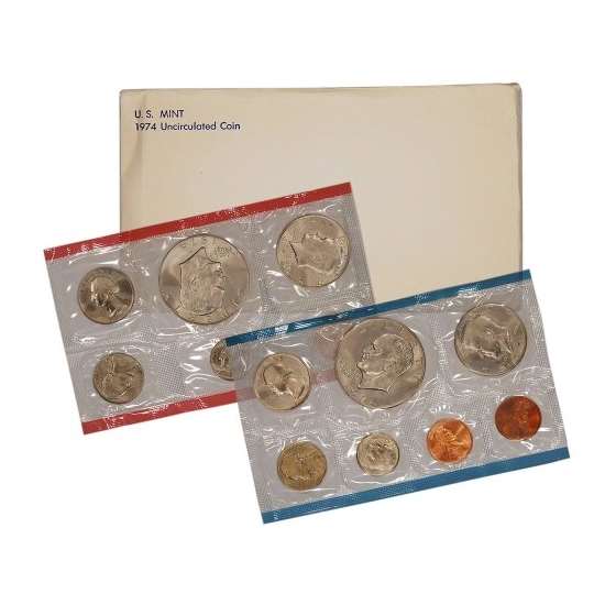 1974 United States Mint Uncirculated Coin Set In O