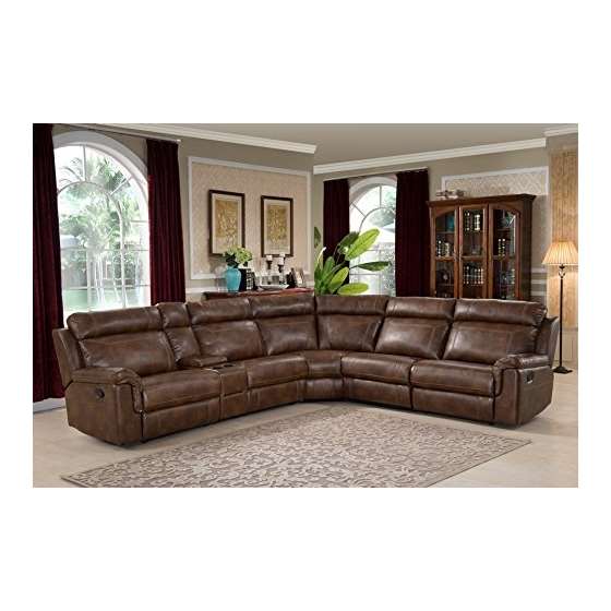 Clark 6 Piece Brown Reclining Living Room Sectiona