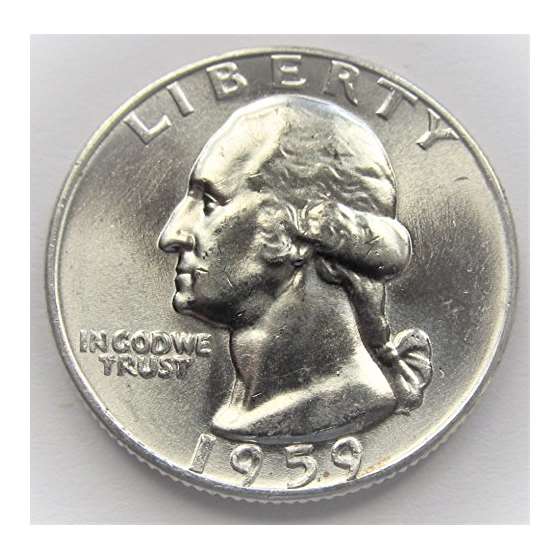 1959 Washington 90 Silver Quarter Brilliant Uncirc