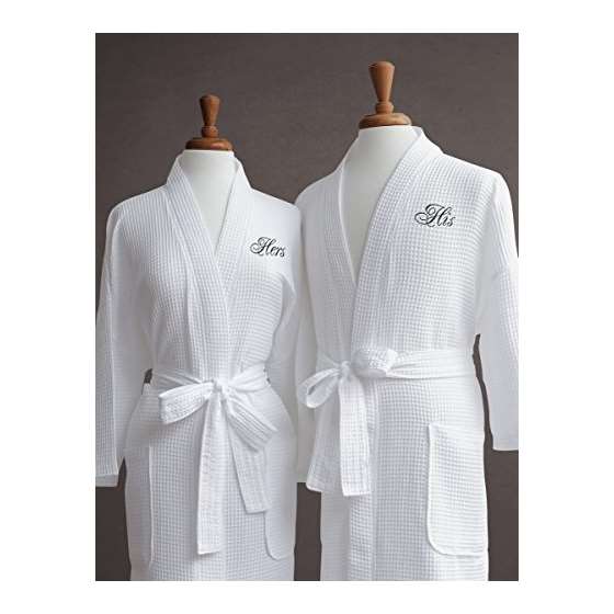 Egyptian Cotton His Hers Waffle Robes-Perfect Enga