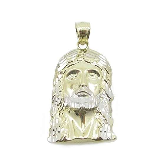 10K Yellow Gold Jesus Head Small Pendant Length -