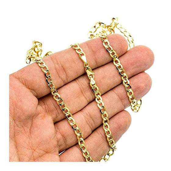 10K YELLOW Gold HOLLOW ITALY CUBAN Chain - 24 In-3