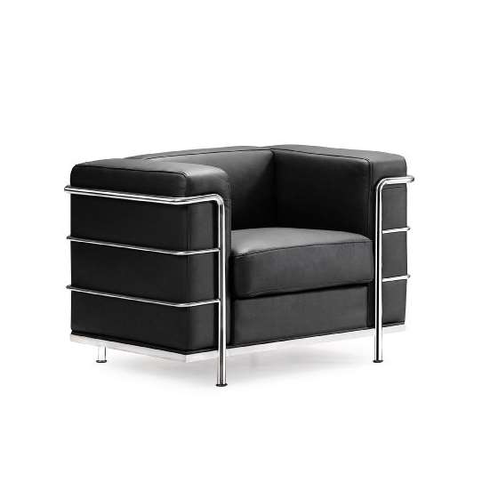 Modern Fortress Arm Chair, Black