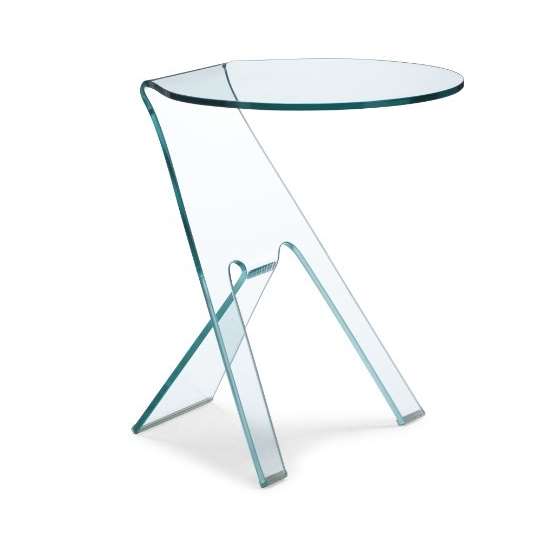 Journey Side Table In Glass Finish, Clear