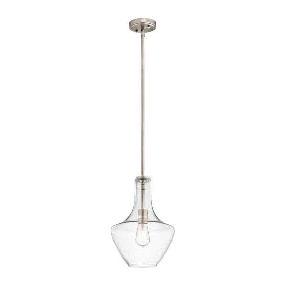 Lighting 42141NICS Everly 1LT Pendant, Brushed Nic