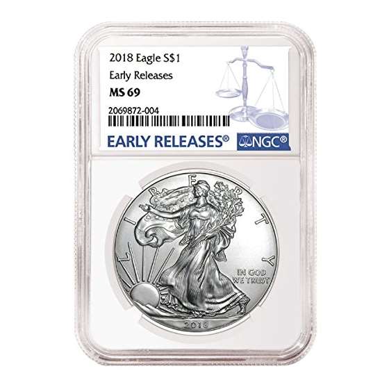 2018-American Silver Eagle Early Release Blue Labe