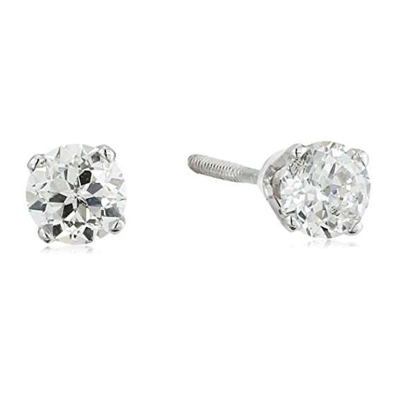 14K White Gold Lab Grown Diamond Stud Earrings (1/