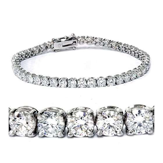 7 Ct Round Lab Grown Diamond Tennis Bracelet 14K W