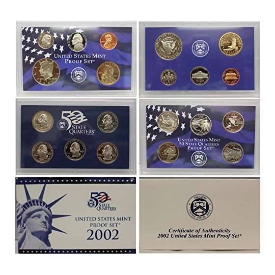 2002 S US Mint Proof Set Original Government Packa