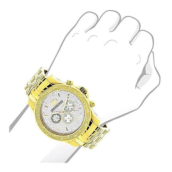 Yellow Gold Tone Watches: Mens Diamond Watch 0.2-3