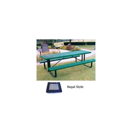 Regal Table with (2) Attached Seats, Rounded Corne