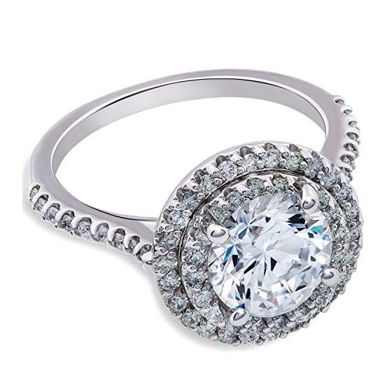 1 Ct Double Halo Round Diamond Eco Friendly Lab-3