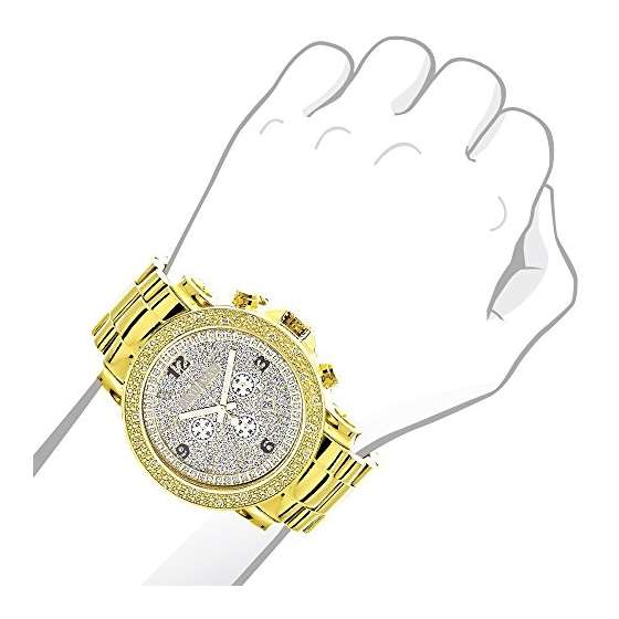 Mens Oversized Diamond Watch 0.25Ct Yellow Gold-3