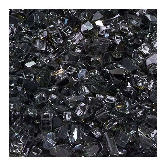 1/4 Inch Premium Reflective Black Fire Glass - 10