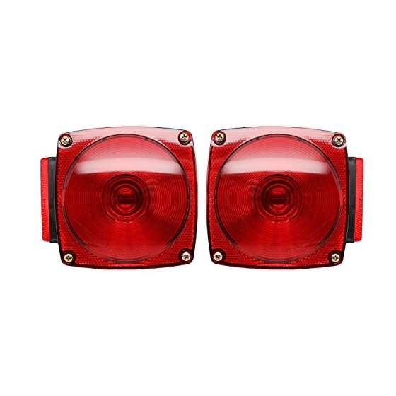 Pair Of Square Box Tail Lights, Incandescent Trail