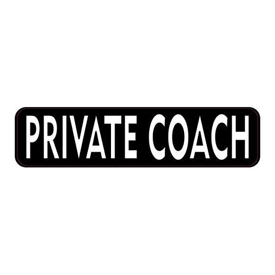 8.25In X 2In Private Coach White Letters Sticker V