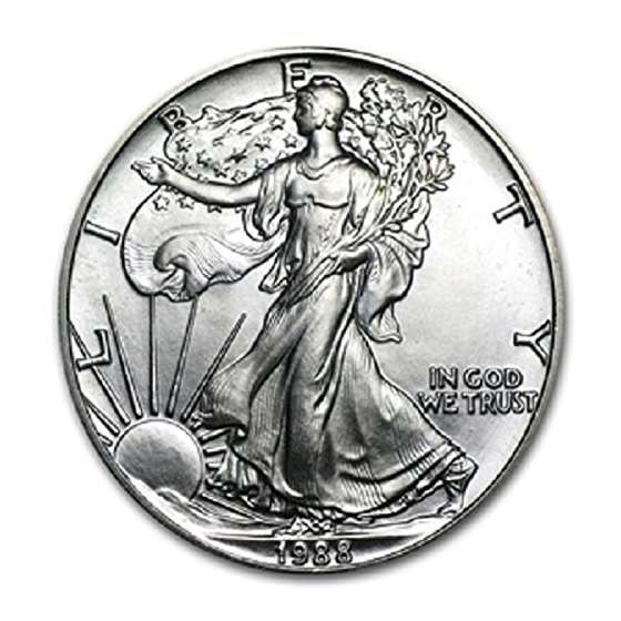 1988-1 Ounce American Silver Eagle Low Flat Rate S